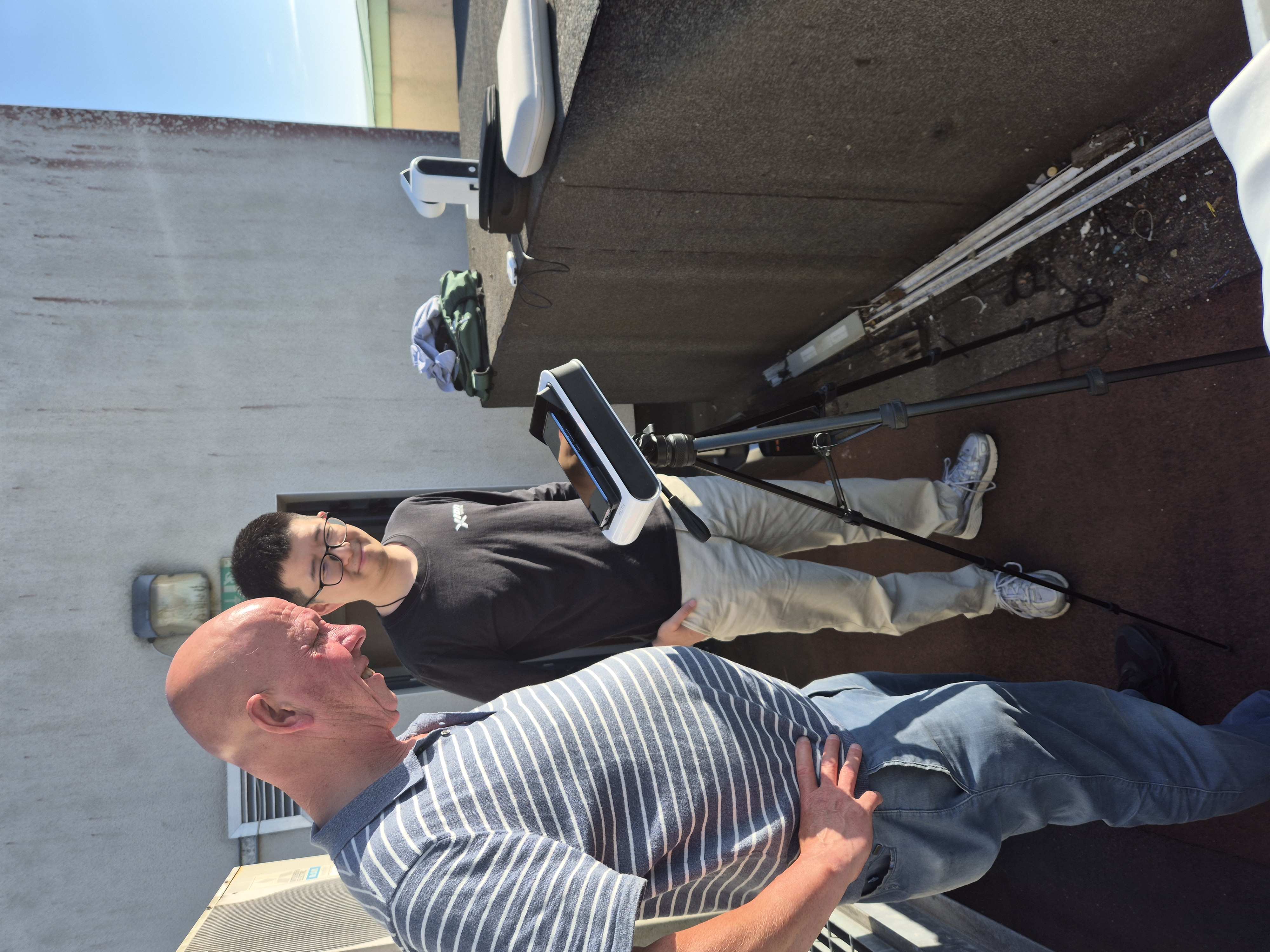 Observation location showing Dr O'Mahony and Benyuan Yu