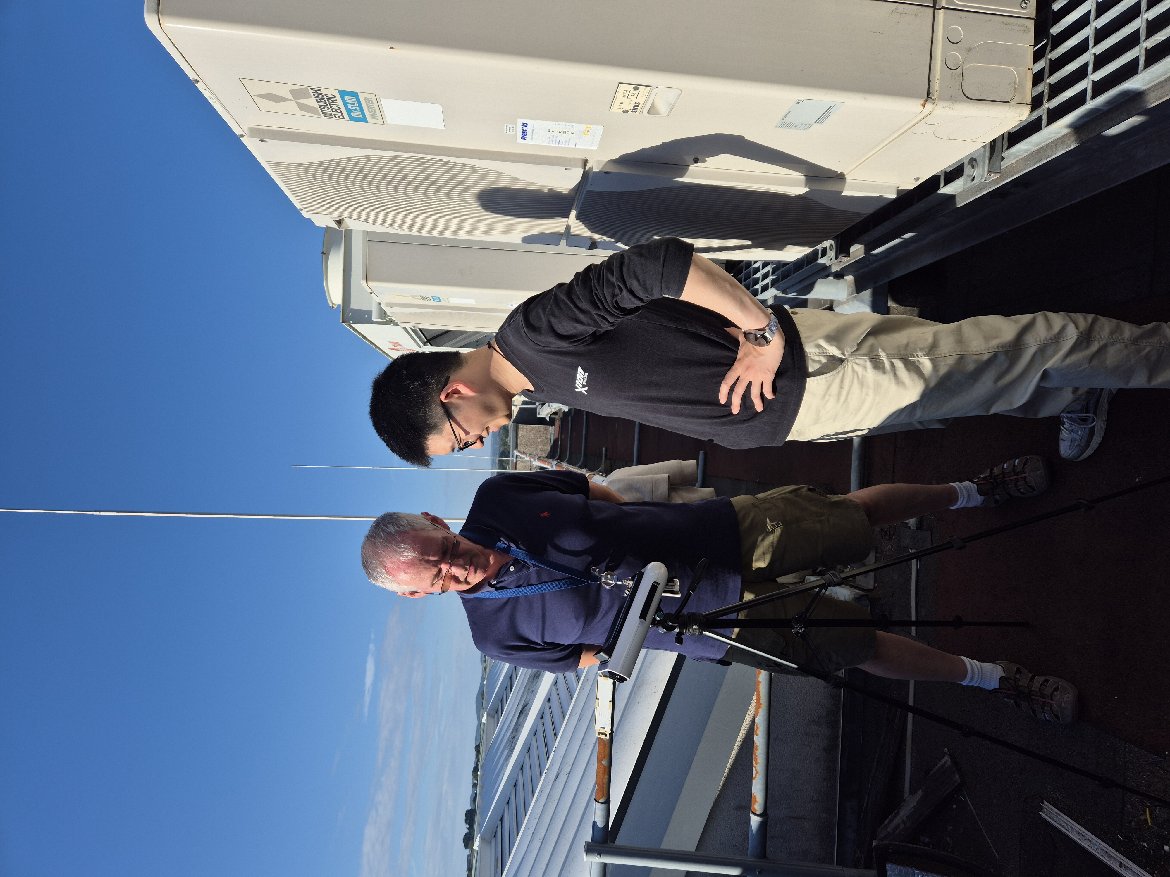 Observation location showing John Ronan and Benyuan Yu