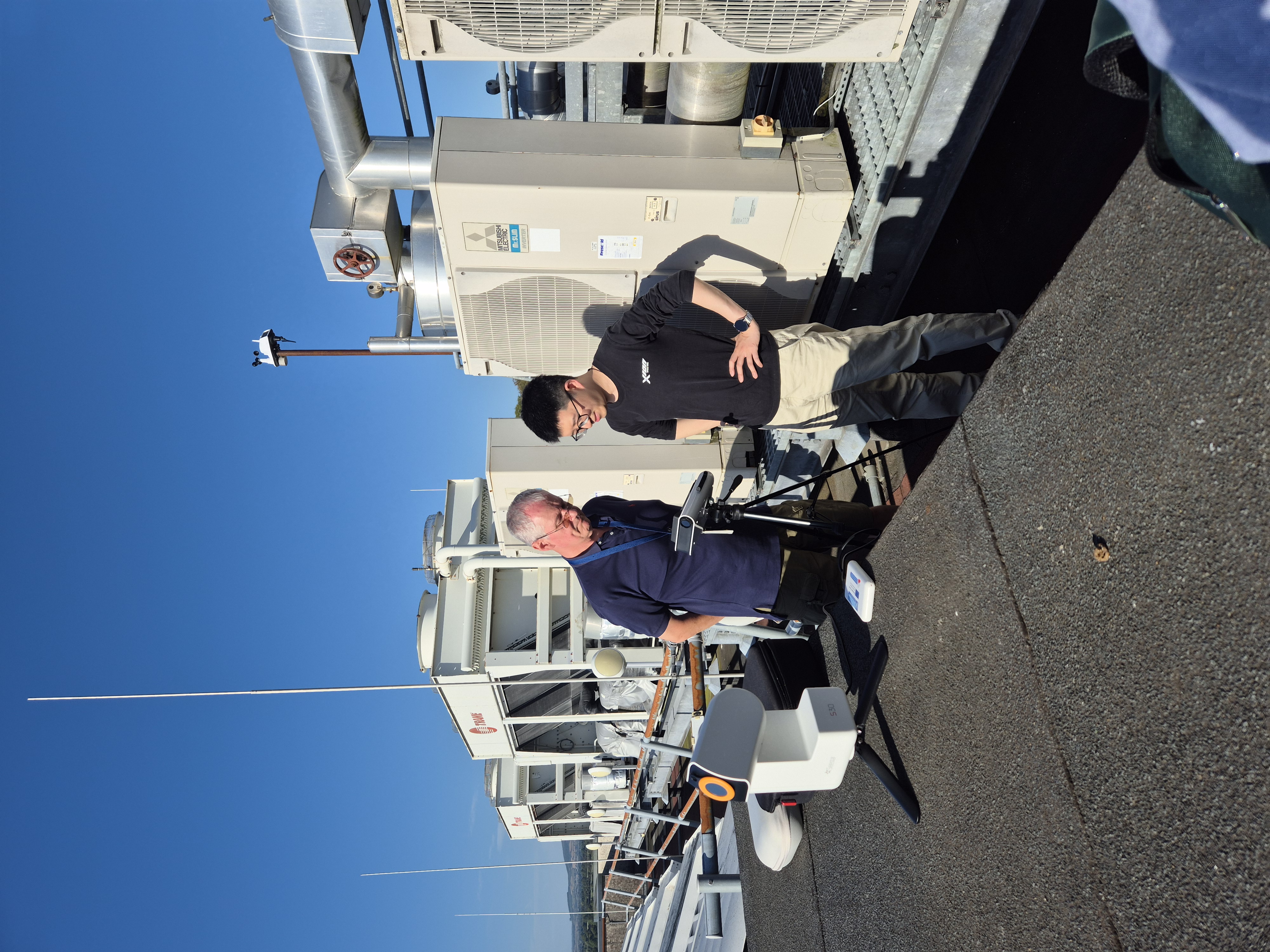Observation location showing John Ronan and Benyuan Yu